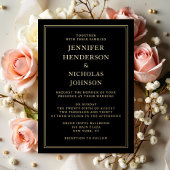 Formal Black Wedding Gold Folieneinladung