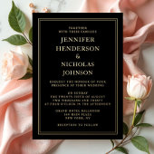 Formal Black Wedding Gold Folieneinladung