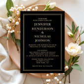 Formal Black Wedding Gold Folieneinladung