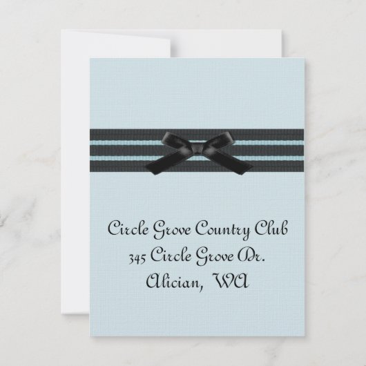 Formal Blue & Black Birthday Einladung (Rückseite)