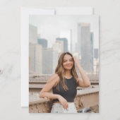 Formal Blue Bow Foto Graduation Party Einladung (Rückseite)