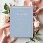 Formal Blue Wedding Gold Folieneinladung