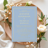 Formal Blue Wedding Gold Folieneinladung