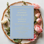 Formal Blue Wedding Gold Folieneinladung