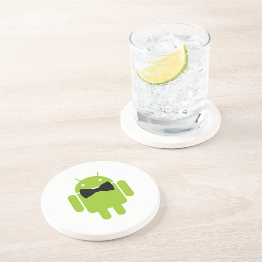 Formal Bow Android Robot Sandstein Untersetzer (Seite)