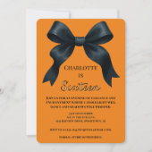 Formal Bow Halloween Birthday Invite - Orange Einladung (Vorderseite)