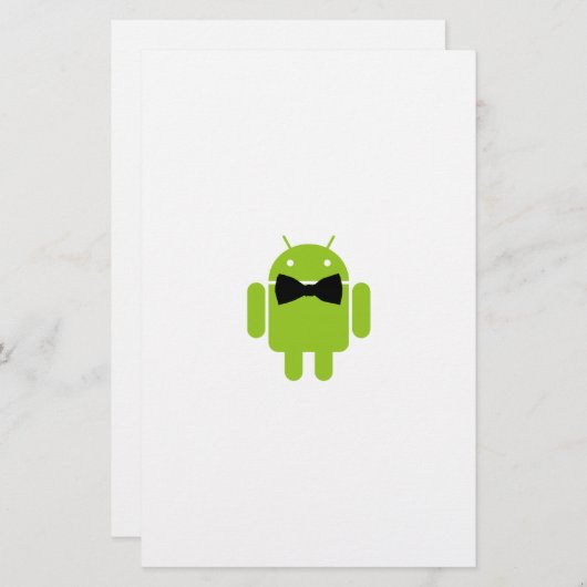 Formal Bow Krawatte Android Robot Icon Briefpapier (Vorne/Hinten)