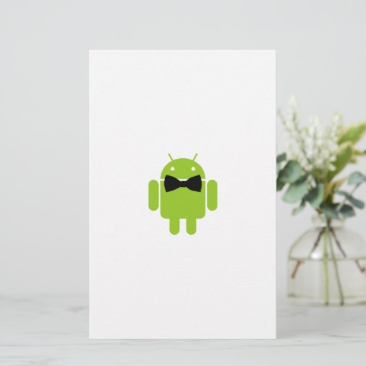 Formal Bow Krawatte Android Robot Icon Briefpapier (Stehend Vorderseite)