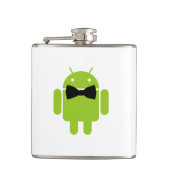 Formal Bow Krawatte Android Robot Icon Flachmann (Vorderseite)