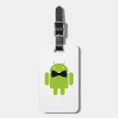 Formal Bow Krawatte Android Robot Icon Gepäckanhänger (Vorderseite vertikal)