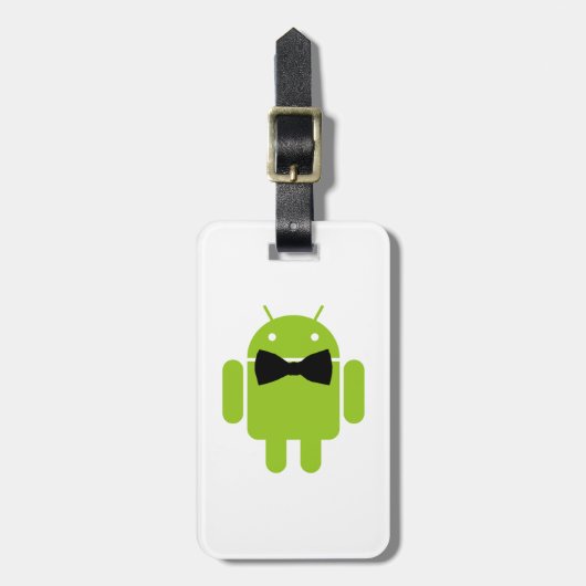 Formal Bow Krawatte Android Robot Icon Gepäckanhänger (Vorderseite vertikal)