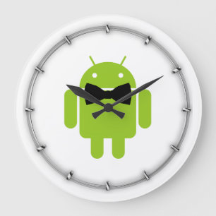 Formal Bow Krawatte Android Robot Icon Große Wanduhr