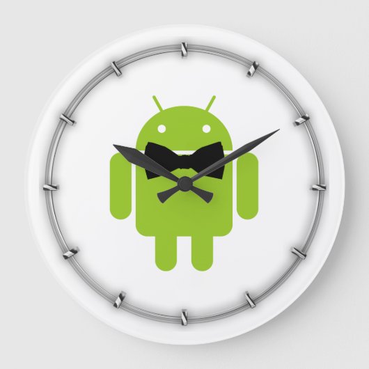 Formal Bow Krawatte Android Robot Icon Große Wanduhr (Vorderseite)
