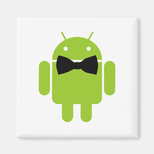 Formal Bow Krawatte Android Robot Icon Magnet (Vorne)