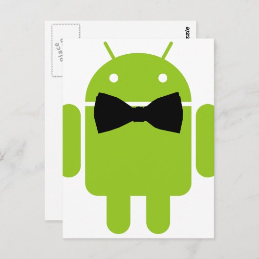 Formal Bow Krawatte Android Robot Icon Postkarte (Vorne/Hinten)