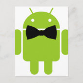 Formal Bow Krawatte Android Robot Icon Postkarte (Vorderseite)