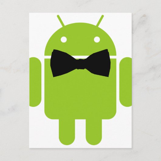 Formal Bow Krawatte Android Robot Icon Postkarte (Vorderseite)