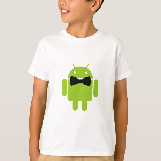 Formal Bow Krawatte Android Robot Icon T-Shirt (Vorderseite)