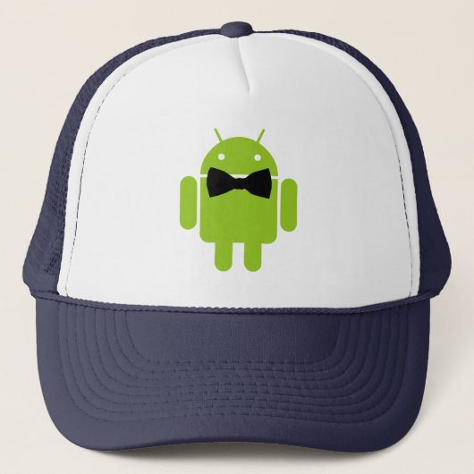 Formal Bow Krawatte Android Robot Icon Truckerkappe (Vorderseite)