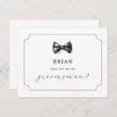 Formal Bow Krawatte Werden Sie mein Trauzeuge sein Einladung (Vorne/Hinten)