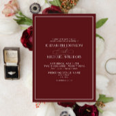 Formal Burgundy Classic Script Wedding Einladung
