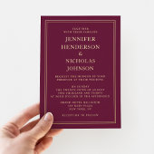 Formal Burgundy Wedding Gold Folieneinladung