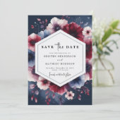 Formal Burgundy Wedding Save The Date (Stehend Vorderseite)