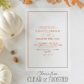 Formal Burnt Orange Classic Script Wedding Acryleinladungen