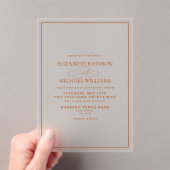 Formal Burnt Orange Classic Script Wedding Acryleinladungen (Insitu (Handheld))