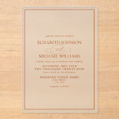 Formal Burnt Orange Classic Script Wedding Acryleinladungen (Vorderseite)