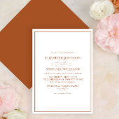 Formal Burnt Orange Classic Script Wedding Einladung