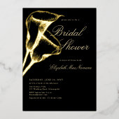 Formal Calla Gold Black Brautparty Folieneinladung (Vorderseite)