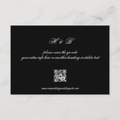 Formal Calligraphy Black Classic QR CODE Hochzeit RSVP Karte (Rückseite)