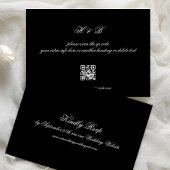 Formal Calligraphy Black QR CODE Wedding RSVP Card Einladung
