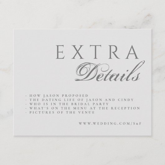 Formal Calligraphy Elegant Wedding Begleitkarte (Vorderseite)