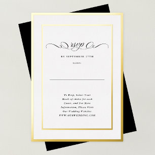 Formal Calligraphy Gold Frame Wedding Website UAWG Folieneinladung