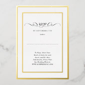 Formal Calligraphy Gold Frame Wedding Website UAWG Folieneinladung (Vorderseite)
