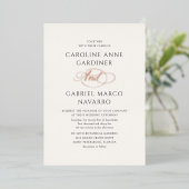 Formal Calligraphy Script Wedding Folieneinladung (Stehend vorne)