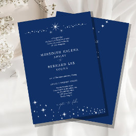Formal Celestial Elegant Blue Wedding Details and Einladung