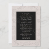 Formal Champagne & Black Jasmine Wedding Einladung (Vorderseite)
