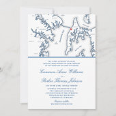 Formal Chesapeake Bay Beach Club Navy Blue Wedding Einladung (Vorderseite)