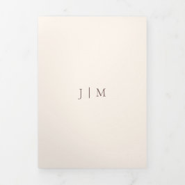 Formal Chocolate Brown Modern Wedding Dreifach Gefaltete Karte