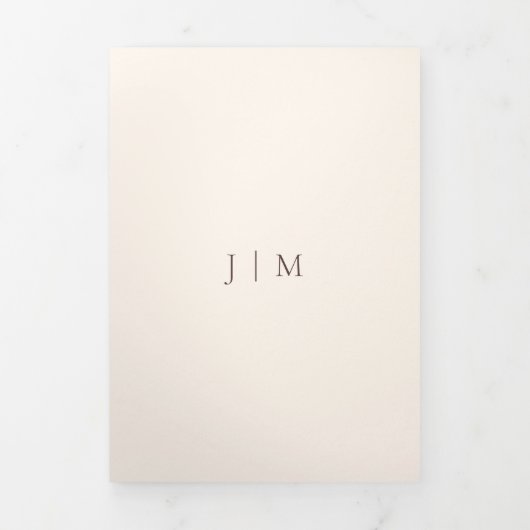 Formal Chocolate Brown Modern Wedding Dreifach Gefaltete Karte (Cover)