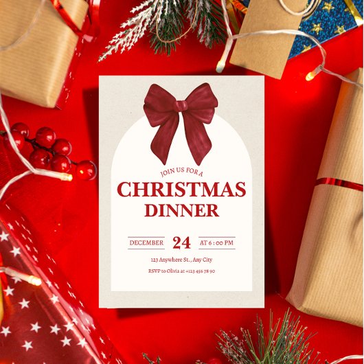 Formal Christmas Dinner Invitation | Elegant Hld Einladung