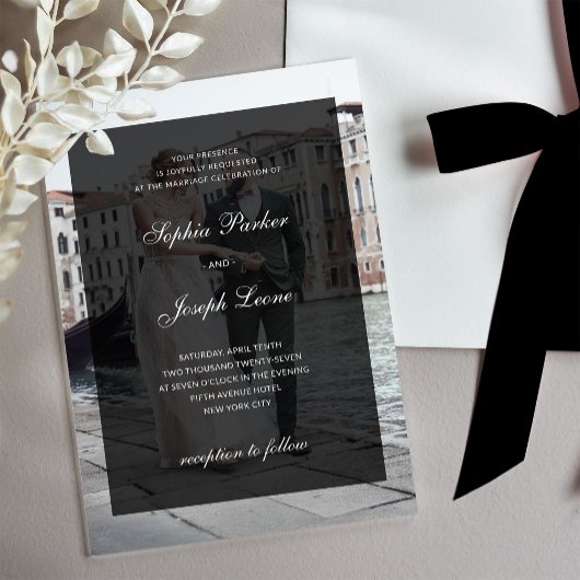 Formal Classic and Dark Overlay | Photo Wedding Acryleinladungen