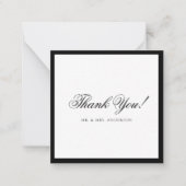 Formal Classic Black and White Wedding Vielen Dank Mitteilungskarte (Vorderseite)
