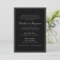 Formal Classic Black Script Elegant Wedding UAWG