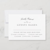 Formal Classic Black White Calligraphy Wedding RSVP Karte (Vorderseite)
