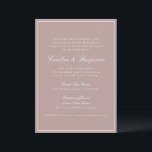 Formal Classic Border Script Dusty Mauve Wedding Einladung<br><div class="desc">Formale klassische klassische,  klassische Skriptsprache Elegante Einladung zur Hochzeit mit schmalen Grenzen und Online-UAWG in Dusty Mauve mit weißem Text</div>