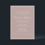 Formal Classic Border Script Dusty Mauve Wedding Einladung<br><div class="desc">Formale klassische klassische,  klassische Skriptsprache Elegante Einladung zur Hochzeit mit schmalen Grenzen und Online-UAWG in Dusty Mauve mit weißem Text</div>